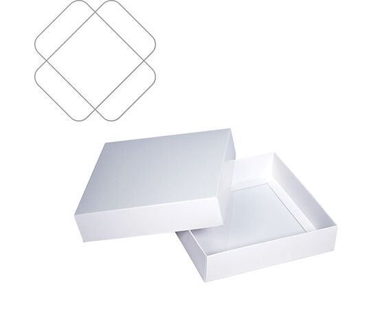 Сборные упаковки с крышкой 15×15×3,5 см для подарков, Цвет, рисунок: Белый в интернет магазине  Allbox оптом
