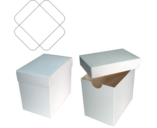 Коробки из картона с крышкой 14,5×9,5×12,5 см для подарков, Цвет, рисунок: Белый в интернет магазине  Allbox оптом
