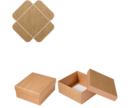Складные коробки с крышкой 14×12,5×6 см для подарков, Цвет, рисунок: Крафт в интернет магазине  Allbox оптом