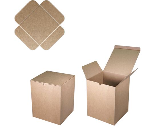 Квадратная картонная коробка от Allbox 20*20*25 см, Цвет, рисунок: Крафт в интернет магазине  Allbox оптом