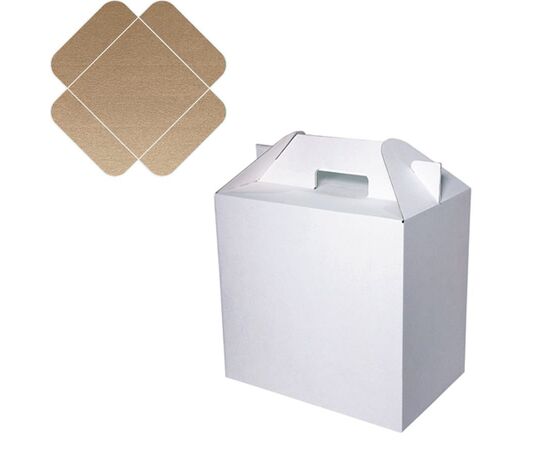 Коробки-чемоданчик подарочные с ручкой размером 30х17,5х28 см, Цвет, рисунок: Крафт в интернет магазине  Allbox оптом