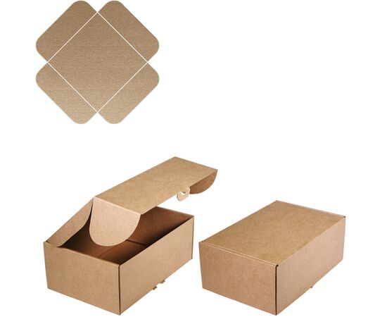 Коробка-чемоданчик с ушками 22х15х9 см от Allbox, Цвет, рисунок: Крафт в интернет магазине  Allbox оптом