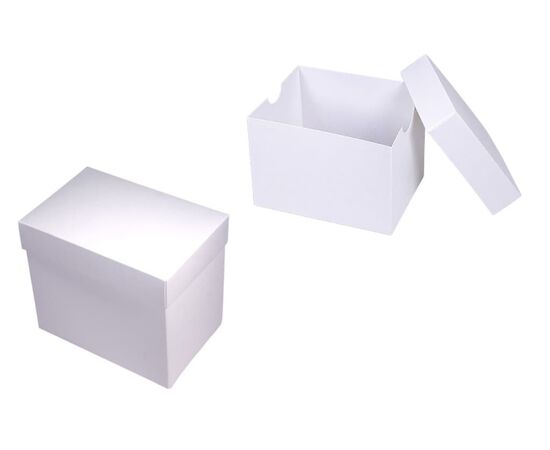 Коробки из картона с крышкой 14,5×9,5×12,5 см для подарков, Цвет, рисунок: Белый в интернет магазине  Allbox оптом