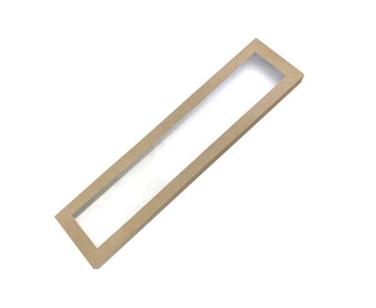 Крафтовые коробки с окошком 14×3×60 см, Цвет, рисунок: Крафт в интернет магазине  Allbox оптом