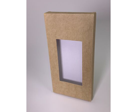 Картонные коробки с окном 11,1×2,3×22,4 см для подарков, Цвет, рисунок: Крафт в интернет магазине  Allbox оптом