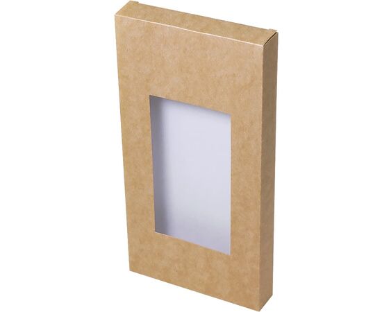 Картонные коробки с окном 11,1×2,3×22,4 см для подарков, Цвет, рисунок: Крафт в интернет магазине  Allbox оптом