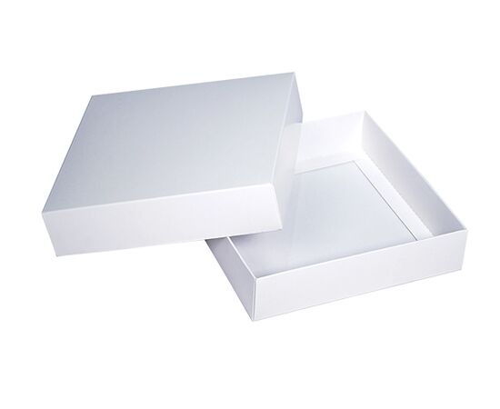 Сборные упаковки с крышкой 15×15×3,5 см для подарков, Цвет, рисунок: Белый в интернет магазине  Allbox оптом
