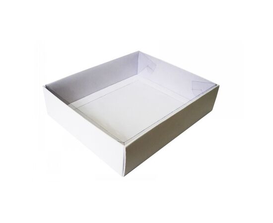 Коробки для подарков с прозрачной крышкой 12×10×3 см, Цвет, рисунок: Белый в интернет магазине  Allbox оптом